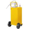 imageVEVOR 30 Gallon Fuel Caddy Fuel Storage Tank on 2 Wheels Portable Gas Caddy with Manual Transfer Pump Gasoline Diesel Fuel Container for Cars Lawn Mowers ATVs Boats More RedYellow