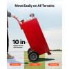 imageVEVOR 30 Gallon Fuel Caddy Fuel Storage Tank on 2 Wheels Portable Gas Caddy with Manual Transfer Pump Gasoline Diesel Fuel Container for Cars Lawn Mowers ATVs Boats More RedElectric Red