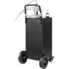 imageVEVOR 30 Gallon Fuel Caddy Fuel Storage Tank on 2 Wheels Portable Gas Caddy with Manual Transfer Pump Gasoline Diesel Fuel Container for Cars Lawn Mowers ATVs Boats More RedBlack