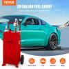 imageVEVOR 30 Gallon Fuel Caddy Fuel Storage Tank on 2 Wheels Portable Gas Caddy with Manual Transfer Pump Gasoline Diesel Fuel Container for Cars Lawn Mowers ATVs Boats More RedStainless Steel