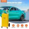 imageVEVOR 30 Gallon Fuel Caddy Fuel Storage Tank on 2 Wheels Portable Gas Caddy with Manual Transfer Pump Gasoline Diesel Fuel Container for Cars Lawn Mowers ATVs Boats More RedYellow