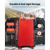 imageVEVOR 30 Gallon Fuel Caddy Fuel Storage Tank on 2 Wheels Portable Gas Caddy with Manual Transfer Pump Gasoline Diesel Fuel Container for Cars Lawn Mowers ATVs Boats More RedElectric Red