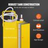 imageVEVOR 30 Gallon Fuel Caddy Fuel Storage Tank on 2 Wheels Portable Gas Caddy with Manual Transfer Pump Gasoline Diesel Fuel Container for Cars Lawn Mowers ATVs Boats More RedYellow
