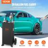 imageVEVOR 30 Gallon Gas Caddy  Portable Fuel Storage Tank with 2 Wheels ampamp Manual Transfer Pump Diesel ampamp Gasoline Fuel Container for Cars Lawn Mowers ATVs Boats BlackBlack
