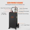imageVEVOR 30 Gallon Gas Caddy  Portable Fuel Storage Tank with 2 Wheels ampamp Manual Transfer Pump Diesel ampamp Gasoline Fuel Container for Cars Lawn Mowers ATVs Boats BlackBlack