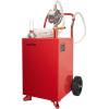 imageVEVOR 30 Gallon Gas Caddy  Portable Fuel Storage Tank with 2 Wheels ampamp Manual Transfer Pump Diesel ampamp Gasoline Fuel Container for Cars Lawn Mowers ATVs Boats Black20 Gallon