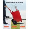 imageVEVOR 30 Gallon Gas Caddy  Portable Fuel Storage Tank with 2 Wheels ampamp Manual Transfer Pump Diesel ampamp Gasoline Fuel Container for Cars Lawn Mowers ATVs Boats Black20 Gallon