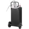 imageVEVOR 30 Gallon Gas Caddy  Portable Fuel Storage Tank with 2 Wheels ampamp Manual Transfer Pump Diesel ampamp Gasoline Fuel Container for Cars Lawn Mowers ATVs Boats BlackBlack