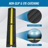 imageVEVOR 328 ft Cable Protector Ramp 4 Pack of 1 Channel 18000 lbsaxle Capacity Heavy Duty Rubber Speed Bumps Floor Cord Cable Protector Wire Cover for Residential Areas Private Garages Gardens1 Channel4PCS