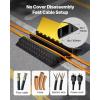 imageVEVOR 328 ft Cable Protector Ramp 4 Pack of 1 Channel 18000 lbsaxle Capacity Heavy Duty Rubber Speed Bumps Floor Cord Cable Protector Wire Cover for Residential Areas Private Garages Gardens2 Channel1 PC