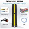 imageVEVOR 328 ft Cable Protector Ramp 4 Pack of 1 Channel 18000 lbsaxle Capacity Heavy Duty Rubber Speed Bumps Floor Cord Cable Protector Wire Cover for Residential Areas Private Garages Gardens1 Channel4PCS
