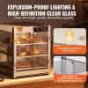 imageVEVOR 3Tier Commercial Food Warmer Display 800W Food Display Warmer with Light to Enhance Food Display 86185 Temperature Control 90L Large Capacity for Hamburger Pizza Bread Fried Chicken