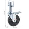 imageVEVOR 4 Pack 5quot Scaffolding Wheels  1quot Solid Stem Rubber Wheels with Dual Locking Heavy Duty Casters 330LBS Capacity5 Solid Round Stem
