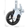 imageVEVOR 4 Pack 5quot Scaffolding Wheels  1quot Solid Stem Rubber Wheels with Dual Locking Heavy Duty Casters 330LBS Capacity8 Solid Round Stem