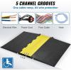 imageVEVOR 4 Pack of 1Channel Rubber Cable Protector Ramps Heavy Duty 22046Lbs Load Capacity Cable Wire Cord Cover Ramp Speed Bump Driveway Hose Cable Ramp Protective Cover5 Channel1PC