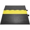 imageVEVOR 4 Pack of 1Channel Rubber Cable Protector Ramps Heavy Duty 22046Lbs Load Capacity Cable Wire Cord Cover Ramp Speed Bump Driveway Hose Cable Ramp Protective Cover5 Channel1PC