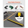 imageVEVOR 4 Pack of 1Channel Rubber Cable Protector Ramps Heavy Duty 22046Lbs Load Capacity Cable Wire Cord Cover Ramp Speed Bump Driveway Hose Cable Ramp Protective Cover1 Channel4PCS
