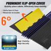 imageVEVOR 4 Pack of 1Channel Rubber Cable Protector Ramps Heavy Duty 22046Lbs Load Capacity Cable Wire Cord Cover Ramp Speed Bump Driveway Hose Cable Ramp Protective Cover5 Channel1PC