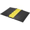 imageVEVOR 4 Pack of 1Channel Rubber Cable Protector Ramps Heavy Duty 22046Lbs Load Capacity Cable Wire Cord Cover Ramp Speed Bump Driveway Hose Cable Ramp Protective Cover5 Channel1PC