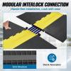 imageVEVOR 4 Pack of 1Channel Rubber Cable Protector Ramps Heavy Duty 22046Lbs Load Capacity Cable Wire Cord Cover Ramp Speed Bump Driveway Hose Cable Ramp Protective Cover5 Channel1PC