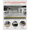 imageVEVOR 4 Pack of 1Channel Rubber Cable Protector Ramps Heavy Duty 22046Lbs Load Capacity Cable Wire Cord Cover Ramp Speed Bump Driveway Hose Cable Ramp Protective Cover1 Channel4PCS