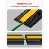 imageVEVOR 4 Pack of 1Channel Rubber Cable Protector Ramps Heavy Duty 22046Lbs Load Capacity Cable Wire Cord Cover Ramp Speed Bump Driveway Hose Cable Ramp Protective Cover1 Channel4PCS