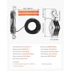 imageVEVOR 4400 lbs Breaking Strength 100 FT Rope Pulley Hoist 51 Lifting Power Heavy Duty Pulley System with 2pcs Soft Loops Metal Wheels Bearing Structure Block and Tackle for Lifting Heavy Objects023 x 100