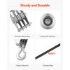 imageVEVOR 4400 lbs Breaking Strength 100 FT Rope Pulley Hoist 51 Lifting Power Heavy Duty Pulley System with 2pcs Soft Loops Metal Wheels Bearing Structure Block and Tackle for Lifting Heavy Objects023 x 100