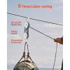 imageVEVOR 4400 lbs Breaking Strength 100 FT Rope Pulley Hoist 51 Lifting Power Heavy Duty Pulley System with 2pcs Soft Loops Metal Wheels Bearing Structure Block and Tackle for Lifting Heavy Objects023 x 100