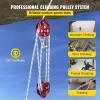 imageVEVOR 4400 lbs Breaking Strength 100 FT Rope Pulley Hoist 51 Lifting Power Heavy Duty Pulley System with 2pcs Soft Loops Metal Wheels Bearing Structure Block and Tackle for Lifting Heavy Objects12 x 200