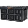 imageVEVOR 45L Collapsible Storage Bins with Lids 3 Packs Stackable Utility Crates with Handles Large Folding Containers for Organizing Tools Snacks Books Food Drinks Camping ampamp Transport45LBlack