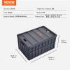 imageVEVOR 45L Collapsible Storage Bins with Lids 3 Packs Stackable Utility Crates with Handles Large Folding Containers for Organizing Tools Snacks Books Food Drinks Camping ampamp Transport65LBlack