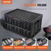 imageVEVOR 45L Collapsible Storage Bins with Lids 3 Packs Stackable Utility Crates with Handles Large Folding Containers for Organizing Tools Snacks Books Food Drinks Camping ampamp Transport45LBlack