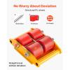 imageVEVOR 4PCS Machinery Skates Dollies 17637 lb Heavy Duty Equipment Moving Skates with 4 PU Wheels 360 Rotation NonSlip Cap LowProfile Industrial Mover Rollers for Factory Warehouse Workshop1Pack