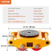 imageVEVOR 4PCS Machinery Skates Dollies 17637 lb Heavy Duty Equipment Moving Skates with 4 PU Wheels 360 Rotation NonSlip Cap LowProfile Industrial Mover Rollers for Factory Warehouse Workshop1 Pack New