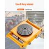 imageVEVOR 4PCS Machinery Skates Dollies 17637 lb Heavy Duty Equipment Moving Skates with 4 PU Wheels 360 Rotation NonSlip Cap LowProfile Industrial Mover Rollers for Factory Warehouse Workshop4 PcsSteel Wheels