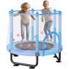 imageVEVOR 5FT Trampoline 50quot55quot56  35quot for IndoorOutdoor use for Toddlers Foldable Mini Baby with Foam Handle Recreational Birthday GiftBule