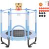 imageVEVOR 5FT Trampoline 50quot55quot56  35quot for IndoorOutdoor use for Toddlers Foldable Mini Baby with Foam Handle Recreational Birthday GiftBule