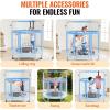 imageVEVOR 5FT Trampoline 50quot55quot56  35quot for IndoorOutdoor use for Toddlers Foldable Mini Baby with Foam Handle Recreational Birthday GiftBule