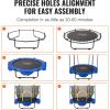 imageVEVOR 5FT Trampoline 50quot55quot56  35quot for IndoorOutdoor use for Toddlers Foldable Mini Baby with Foam Handle Recreational Birthday GiftMulticolor