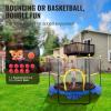 imageVEVOR 5FT Trampoline 50quot55quot56  35quot for IndoorOutdoor use for Toddlers Foldable Mini Baby with Foam Handle Recreational Birthday GiftMulticolor