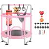 imageVEVOR 5FT Trampoline 50quot55quot56  35quot for IndoorOutdoor use for Toddlers Foldable Mini Baby with Foam Handle Recreational Birthday GiftPink
