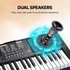 imageVEVOR 61 Key Digital Keyboard Piano Lighted Keys Electric Portable Piano with Adjustable Stand 600 Tones 500 Rhythms BuiltIn Speakers Sustain Pedal Headphones Microphone USB MIDI for BeginnersPiano 88 Key