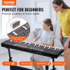 imageVEVOR 61 Key Digital Keyboard Piano Lighted Keys Electric Portable Piano with Adjustable Stand 600 Tones 500 Rhythms BuiltIn Speakers Sustain Pedal Headphones Microphone USB MIDI for BeginnersPiano 61 Key