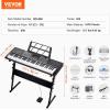 imageVEVOR 61 Key Digital Keyboard Piano Lighted Keys Electric Portable Piano with Adjustable Stand 600 Tones 500 Rhythms BuiltIn Speakers Sustain Pedal Headphones Microphone USB MIDI for BeginnersPiano 61 Key with Stand