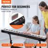 imageVEVOR 61 Key Digital Keyboard Piano Lighted Keys Electric Portable Piano with Adjustable Stand 600 Tones 500 Rhythms BuiltIn Speakers Sustain Pedal Headphones Microphone USB MIDI for BeginnersPiano 88 Key