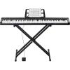 imageVEVOR 61 Key Digital Keyboard Piano Lighted Keys Electric Portable Piano with Adjustable Stand 600 Tones 500 Rhythms BuiltIn Speakers Sustain Pedal Headphones Microphone USB MIDI for BeginnersPiano 88 Key with Stand