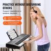 imageVEVOR 61 Key Digital Keyboard Piano Lighted Keys Electric Portable Piano with Adjustable Stand 600 Tones 500 Rhythms BuiltIn Speakers Sustain Pedal Headphones Microphone USB MIDI for BeginnersPiano 61 Key