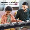 imageVEVOR 61 Key Digital Keyboard Piano Lighted Keys Electric Portable Piano with Adjustable Stand 600 Tones 500 Rhythms BuiltIn Speakers Sustain Pedal Headphones Microphone USB MIDI for BeginnersPiano 61 Key with Stand
