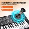 imageVEVOR 61 Key Digital Keyboard Piano Lighted Keys Electric Portable Piano with Adjustable Stand 600 Tones 500 Rhythms BuiltIn Speakers Sustain Pedal Headphones Microphone USB MIDI for BeginnersPiano 61 Key with Stand
